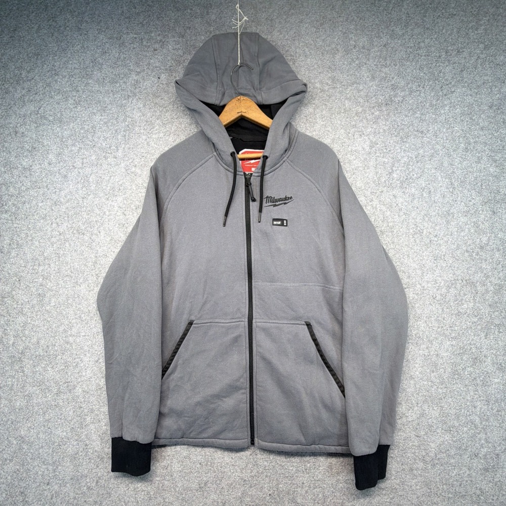 Milwaukee Men's M12 Heated Gear Gray Full Zip Hoodie Sweatshirt Medium